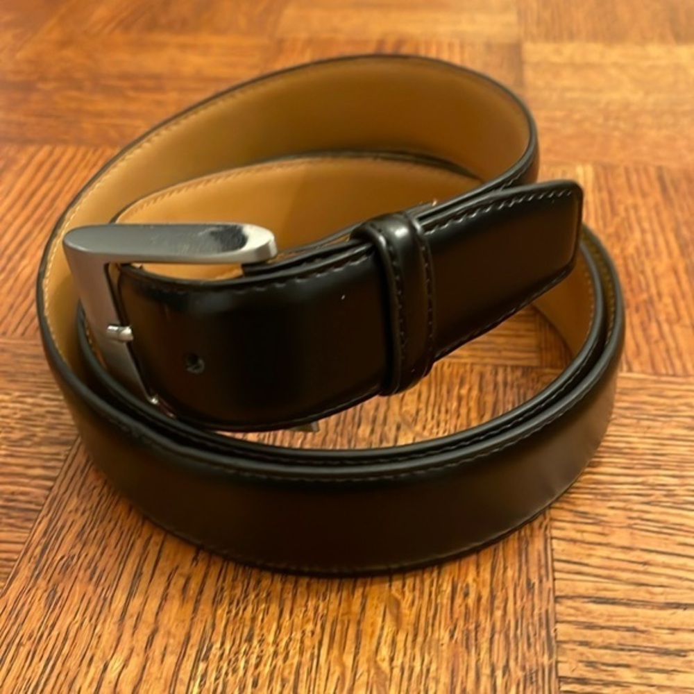 Mens black leather belt